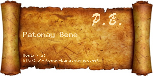Patonay Bene névjegykártya